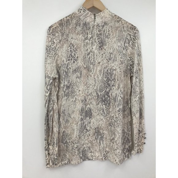 Chico's Mock Neck Zip Back Snake Print Knit Sweater Top Size 2 (12) - Picture 4 of 7